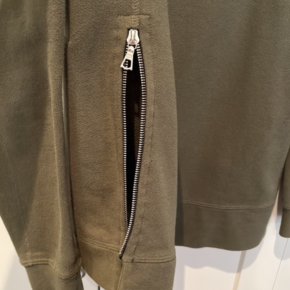 John Elliott Hooded Villian Olive Pullover Sweatshirt - Picture 4 of 5